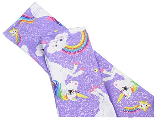TENVDA Gymnastics Leotards for Girls 6-7 Years Old Purple Sparkly Unicorn Print Kids Long Sleeve Tumbling Outfit Bodysuits - Image 4