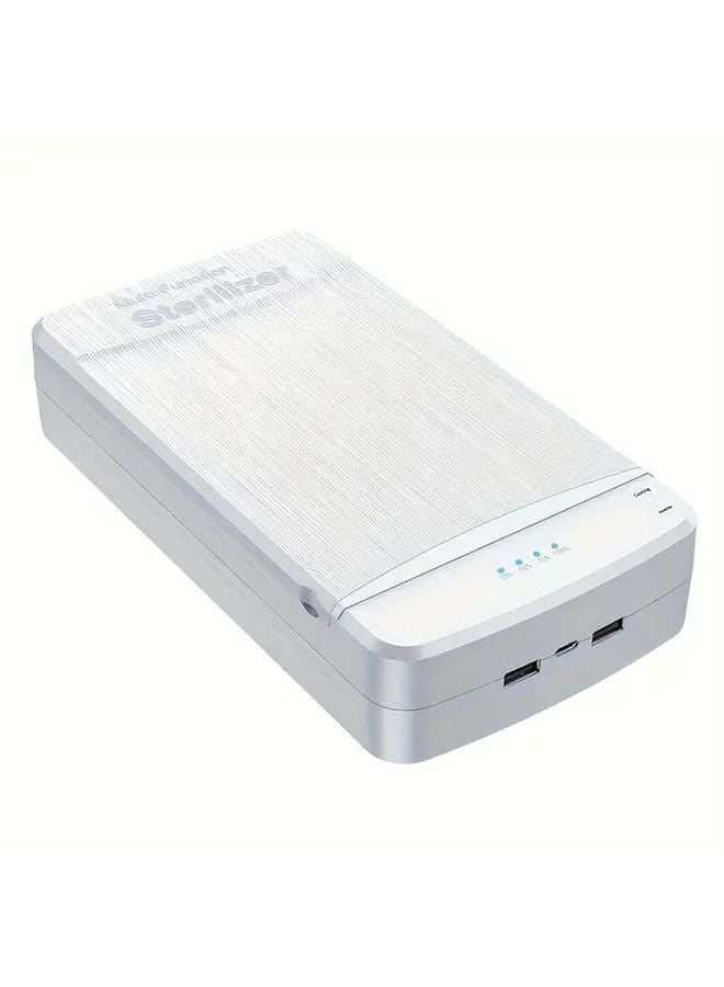 White USB Powered Multi Functional Toothbrush And Phone Headphone Case Disinfection Box - Image 1