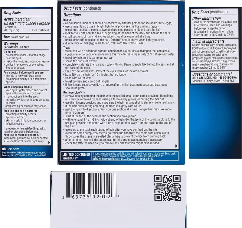 NIX Lice Treatment Creme Rinse and Nit Removal Comb, 2 oz (Pack of 3) - Image 2