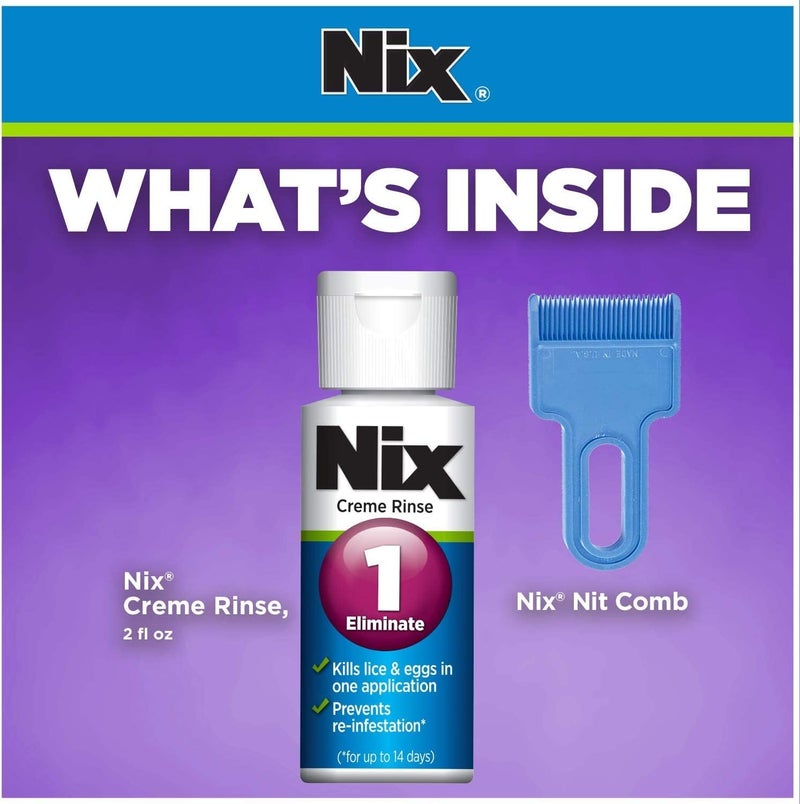 NIX Lice Treatment Creme Rinse and Nit Removal Comb, 2 oz (Pack of 3) - Image 3