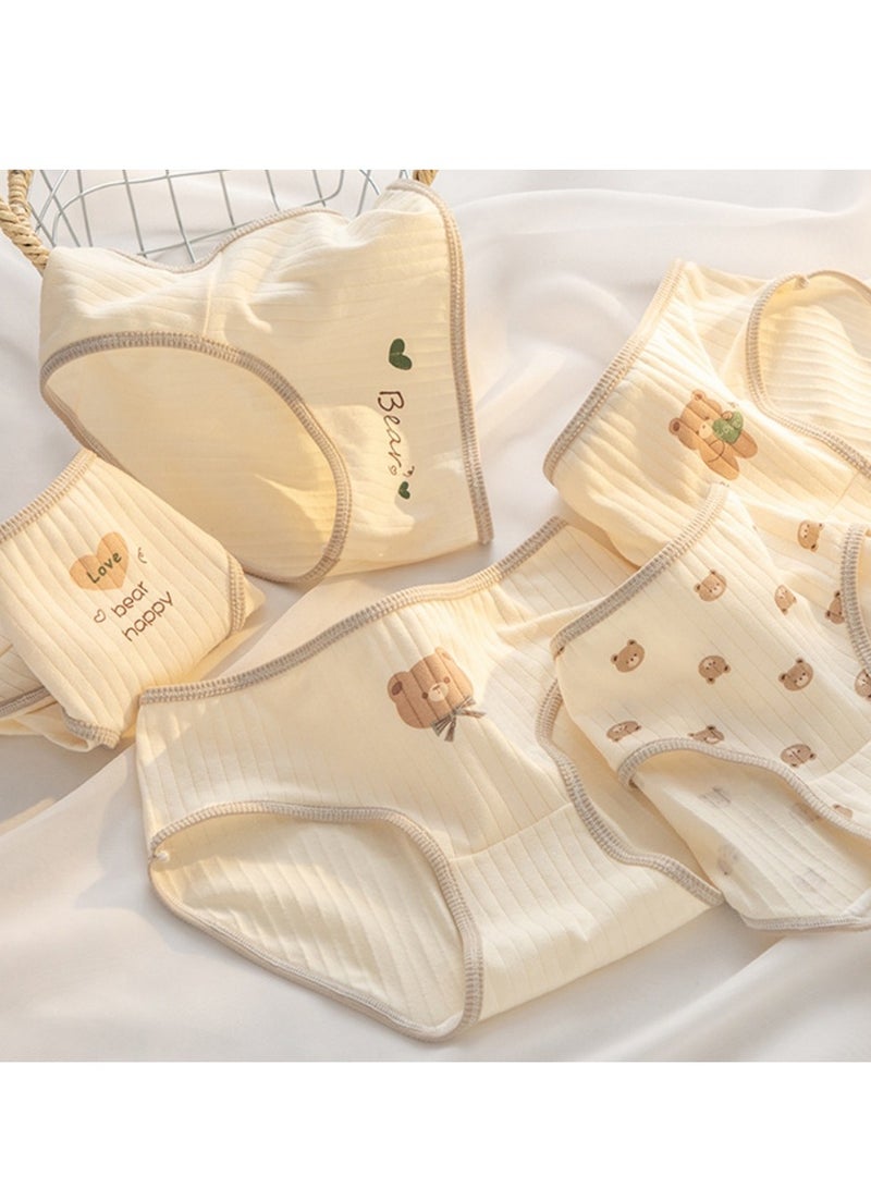 مجموعة من 5 ملابس داخلية قطنية أنيقة بخصر متوسط، ملابس داخلية مريحة وجيدة التهوية للفتيات - Image 2