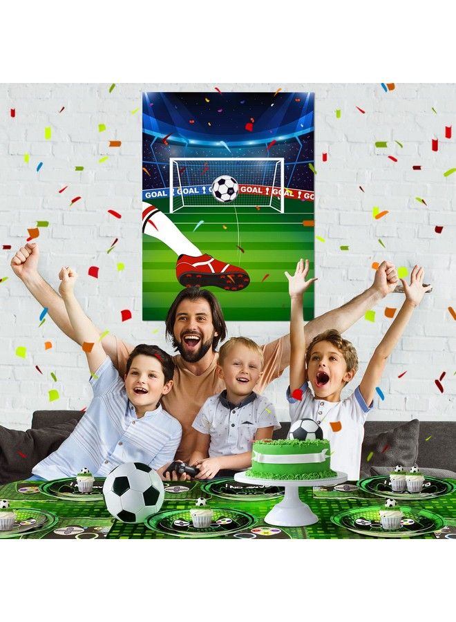 Wernnsai دبوس كرة القدم على الهدف ألعاب عيد الميلاد للأطفال 21 × 28" زينة حفلات كرة القدم مستلزمات ملصق كرة القدم مع 24 قطعة ملصقات كرات القدم للأولاد والبنات أنشطة حفلات كرة القدم في الفصل - Image 4