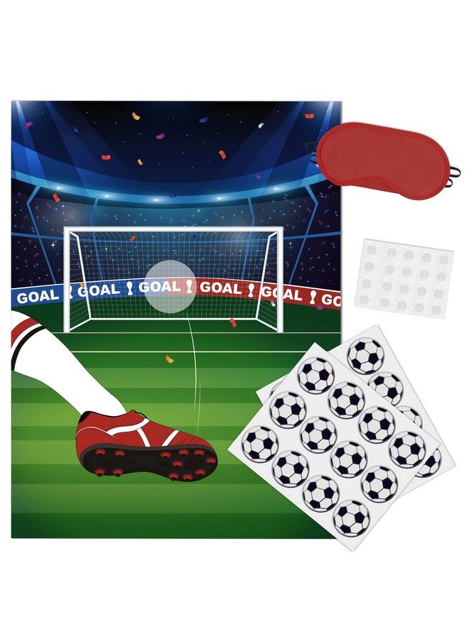 Wernnsai دبوس كرة القدم على الهدف ألعاب عيد الميلاد للأطفال 21 × 28" زينة حفلات كرة القدم مستلزمات ملصق كرة القدم مع 24 قطعة ملصقات كرات القدم للأولاد والبنات أنشطة حفلات كرة القدم في الفصل - Image 2