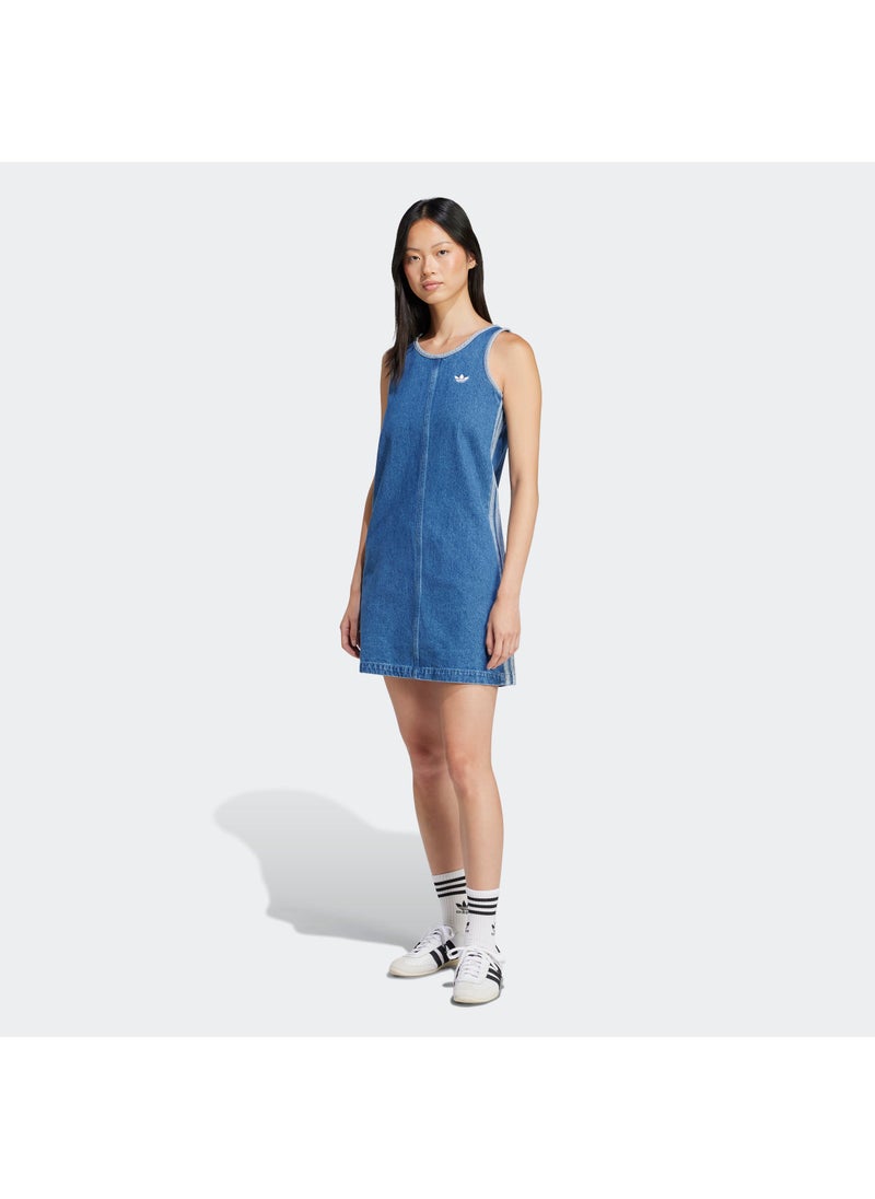 adidas Originals - Adicolor Denim 3 Stripe Tank Dress - Image 1