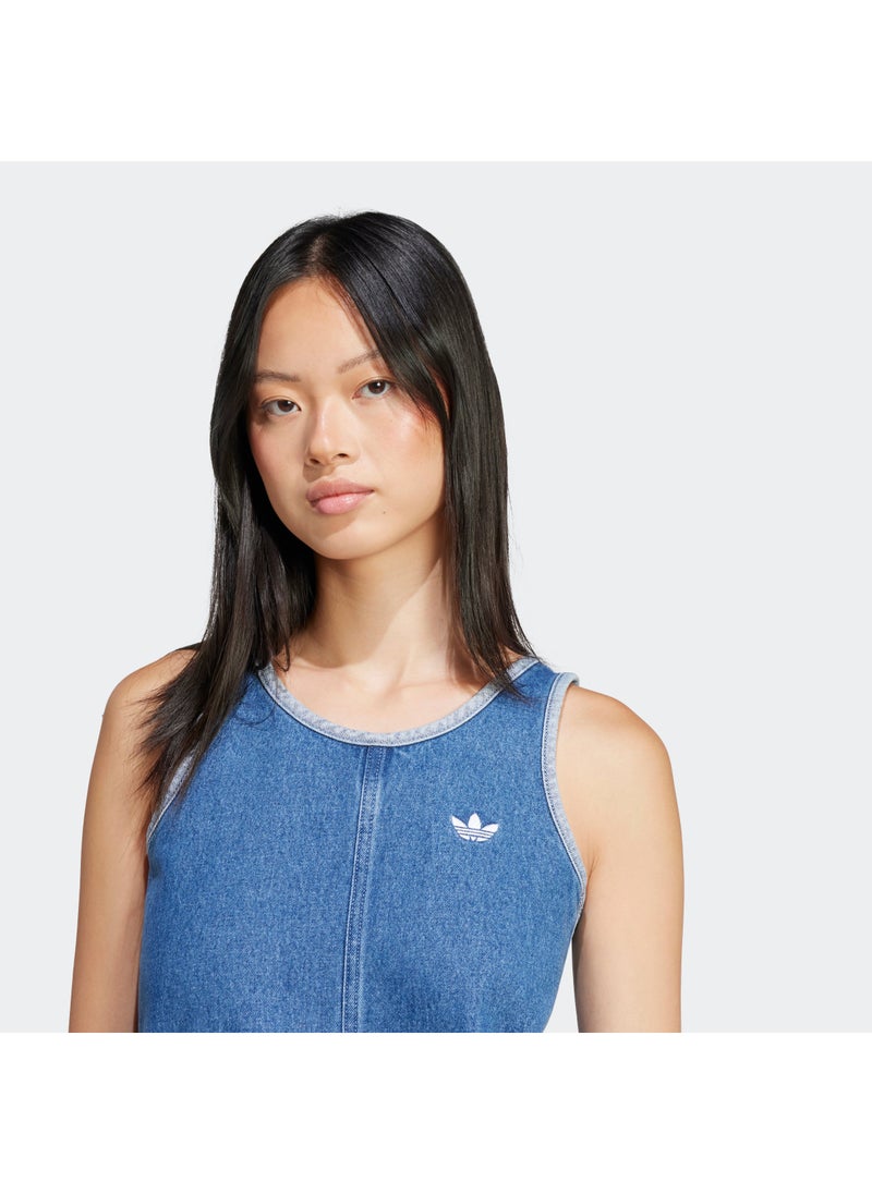 adidas Originals - Adicolor Denim 3 Stripe Tank Dress - Image 1