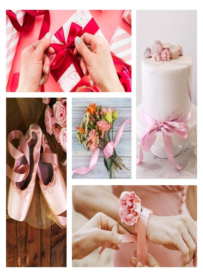 Flezoo 25 Yards Pink Satin Ribbon 1 1/2inch, Single Face Polyester Silk Fabric Hair String Ribbon for Craft, Flower Bouquets, Gift Wrapping, Wedding, Bow Making and Valentines Decoration - Image 5
