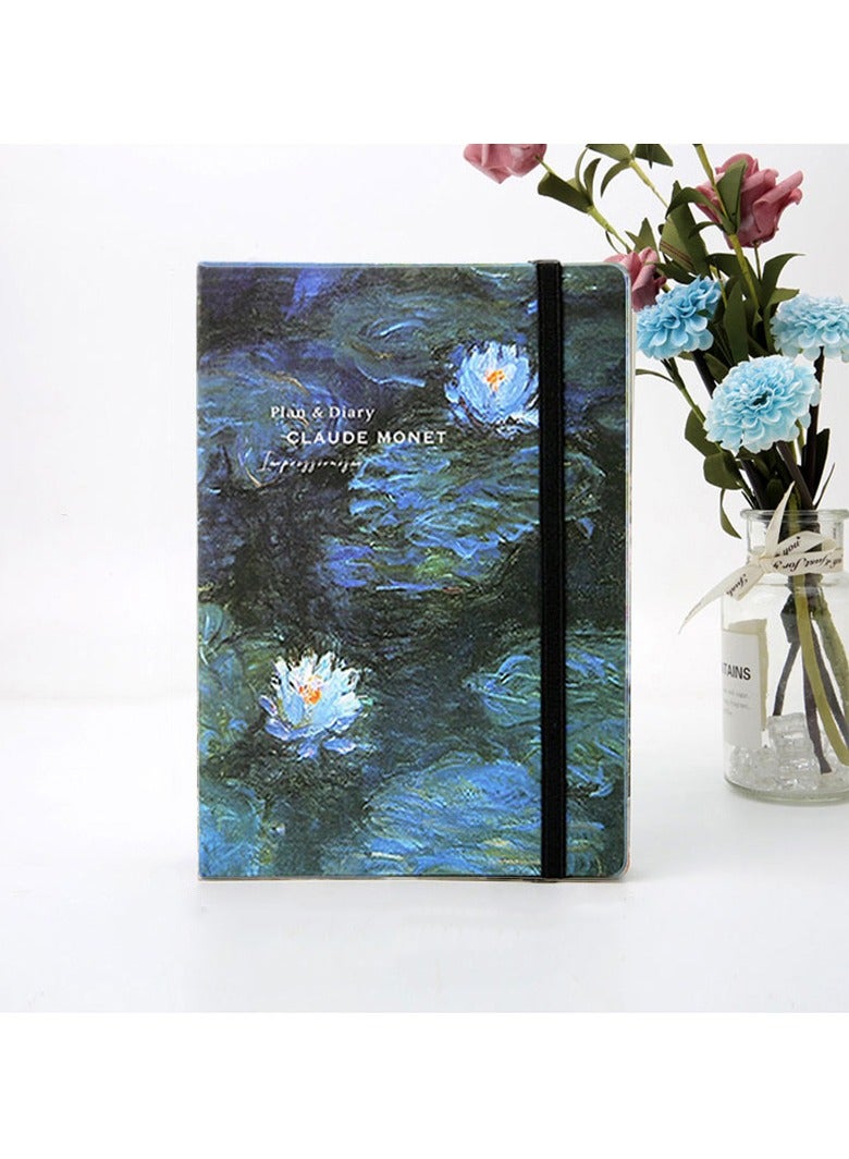 CMGTYYD Monet's Flower Notebook Diary Notebook A5 Vintage Planner Memo Notebook Weekly Planner With Stickers - Image 1