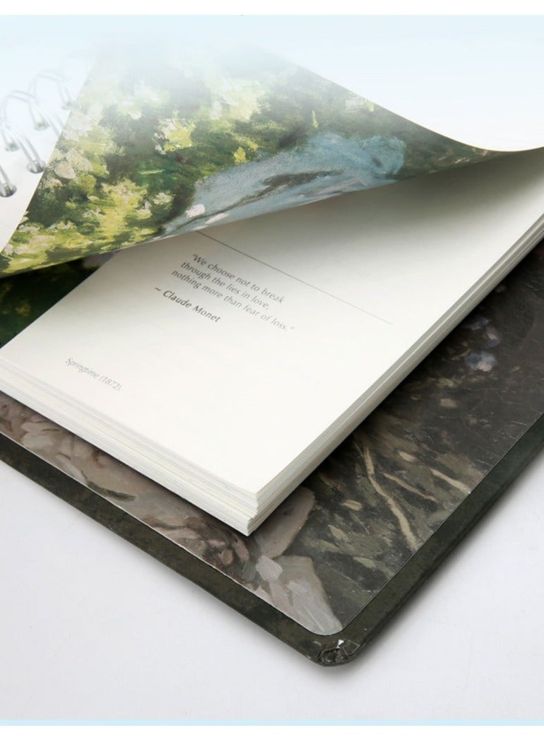 CMGTYYD Monet's Flower Notebook Diary Notebook A5 Vintage Planner Memo Notebook Weekly Planner With Stickers - Image 2