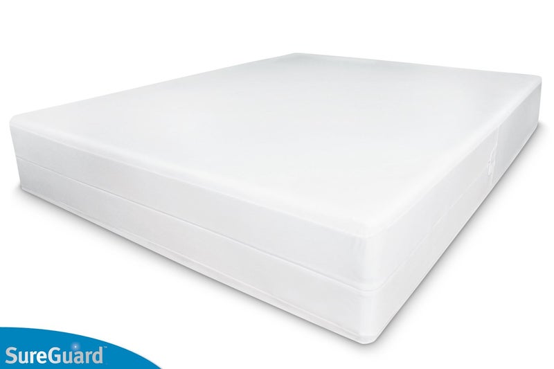 SureGuard Mattress Protectors Full Size SureGuard Box Spring Encasement - 100% Waterproof, Bed Bug Proof, Hypoallergenic - Premium Zippered Six-Sided Cover White  - Image 3