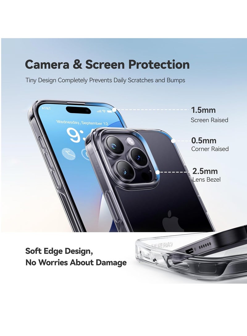 DUSALA For iPhone 15 Pro Case Crystal Clear, [Never Yellow Technology] [12FT Mil-Grade Protection] Transparent Slim Cover Women Men for iPhone 15 Pro  Phone Case 6.1 inch, Clear - Image 4