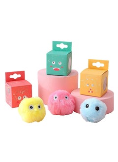 Set of 3 cat toys, automatic cat toy balls, voice cricket frog, funny cat chewing toy balls with rechargeable cat, smart interactive for indoor cats.