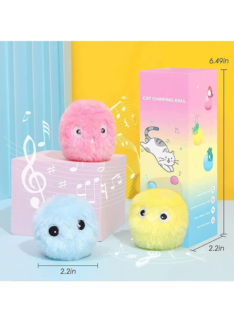 Arabest - Set of 3 cat toys, automatic cat toy balls, voice cricket frog, funny cat chewing toy balls with rechargeable cat, smart interactive for indoor cats. - Image 1