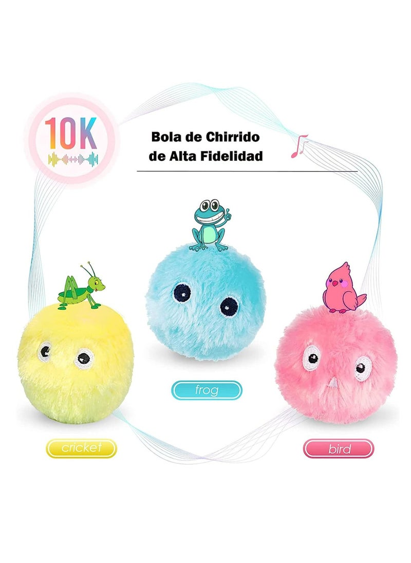 Arabest - Set of 3 cat toys, automatic cat toy balls, voice cricket frog, funny cat chewing toy balls with rechargeable cat, smart interactive for indoor cats. - Image 1