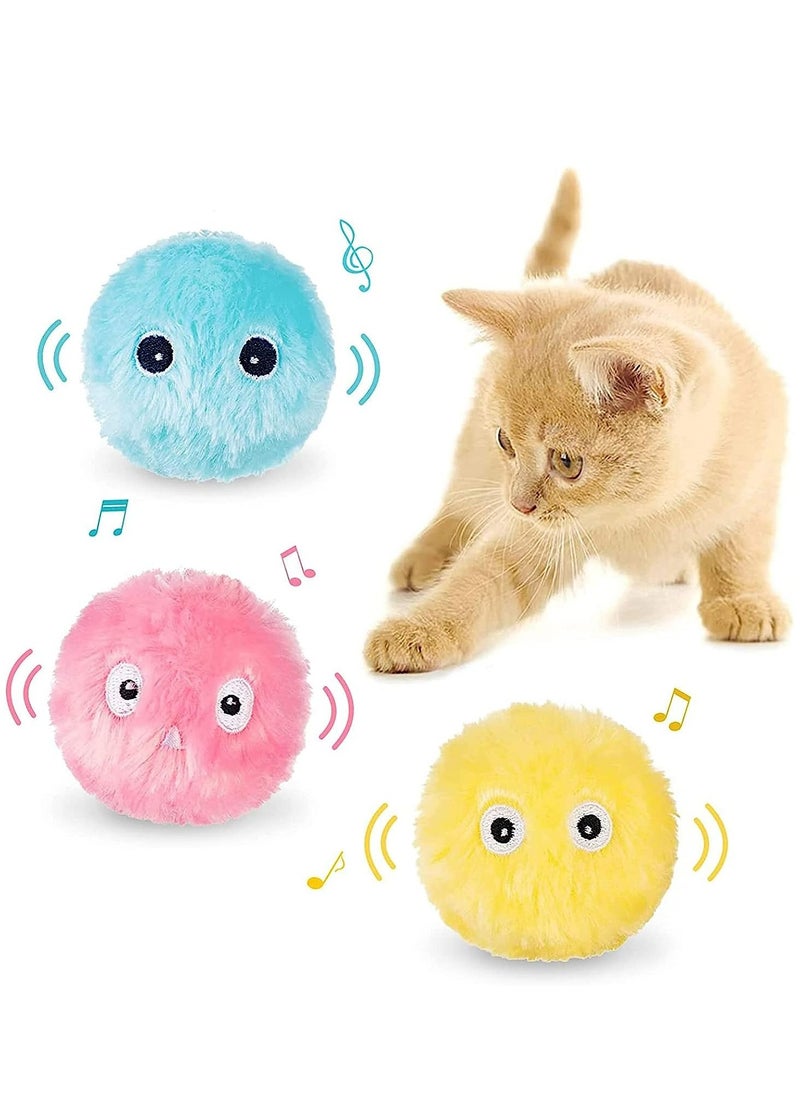 Arabest - Set of 3 cat toys, automatic cat toy balls, voice cricket frog, funny cat chewing toy balls with rechargeable cat, smart interactive for indoor cats. - Image 1
