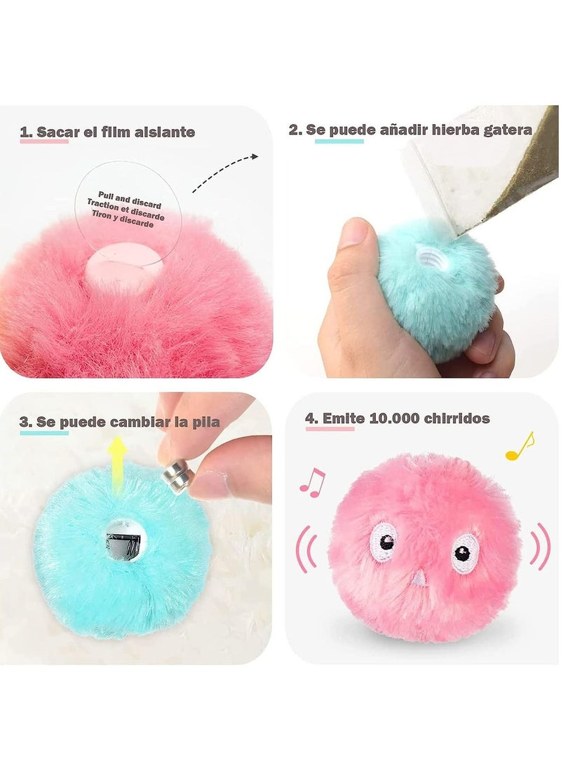 Arabest - Set of 3 cat toys, automatic cat toy balls, voice cricket frog, funny cat chewing toy balls with rechargeable cat, smart interactive for indoor cats. - Image 1