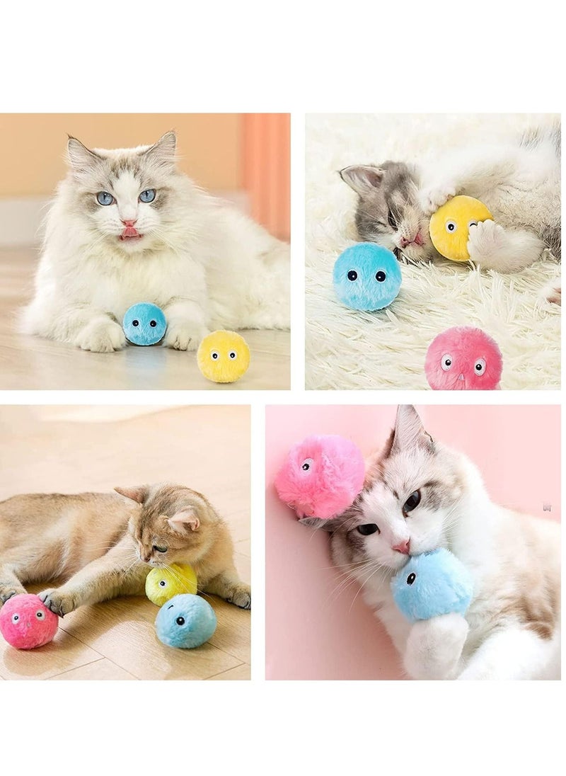 Arabest - Set of 3 cat toys, automatic cat toy balls, voice cricket frog, funny cat chewing toy balls with rechargeable cat, smart interactive for indoor cats. - Image 1