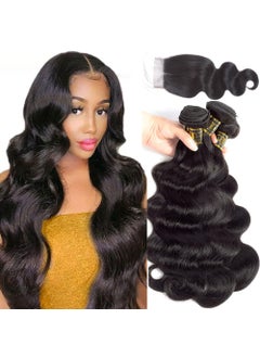 QTHAIR QTHAIR 14A Brazilian Body Wave Bundles with Transparent HD Lace Closure18 20 22 with 16 100 Unprocessed Brazilian Virgin Hair Body Wave Human Hair Weave with 4x4 Swiss Lace Closure 