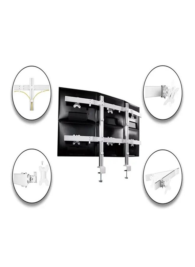 Skill Tech SH38 C06 Six Screens Heavy-Duty Aluminium Monitor Arms For Most 17"-32" Screens, VESA 100x100, 75x75, Max Load Capacity 8 Kg  - Image 2