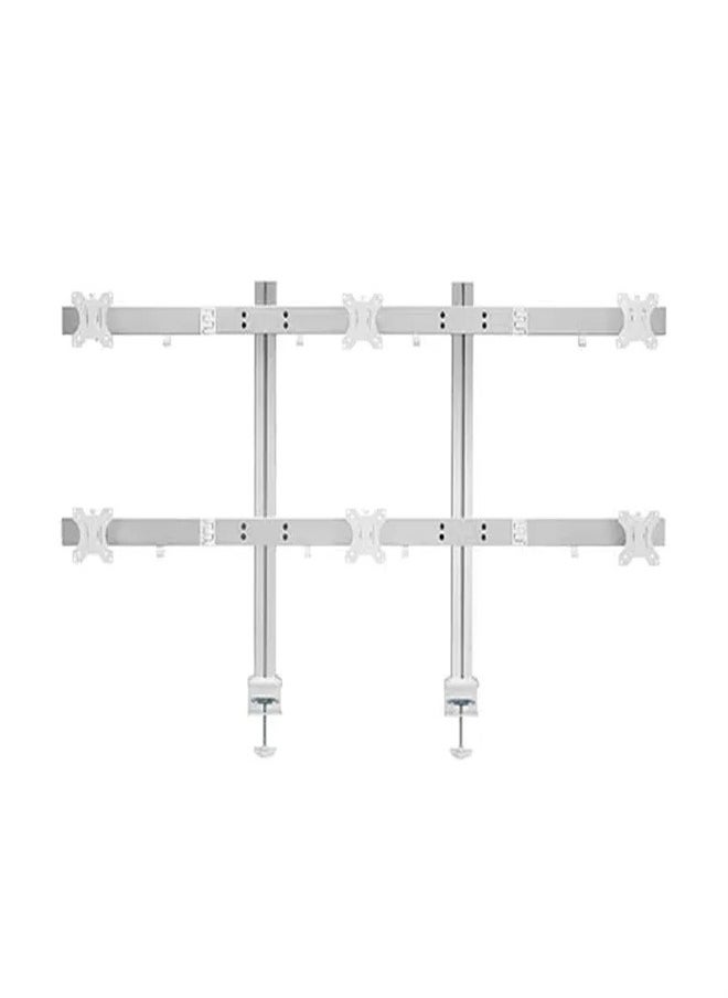 Skill Tech SH38 C06 Six Screens Heavy-Duty Aluminium Monitor Arms For Most 17"-32" Screens, VESA 100x100, 75x75, Max Load Capacity 8 Kg  - Image 1