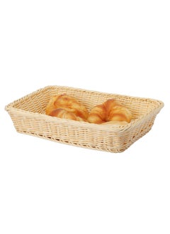 Sunnex eavy Duty Polypropylene Rectangular Rattan Basket 37 X 26 X 7 Cm, Beige  - Image 1