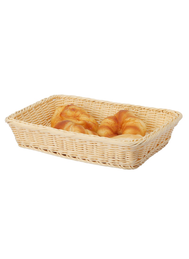 Sunnex eavy Duty Polypropylene Rectangular Rattan Basket 37 X 26 X 7 Cm, Beige  - Image 1