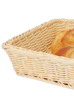 Sunnex eavy Duty Polypropylene Rectangular Rattan Basket 37 X 26 X 7 Cm, Beige  - Image 2