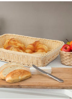 Sunnex eavy Duty Polypropylene Rectangular Rattan Basket 37 X 26 X 7 Cm, Beige  - Image 3