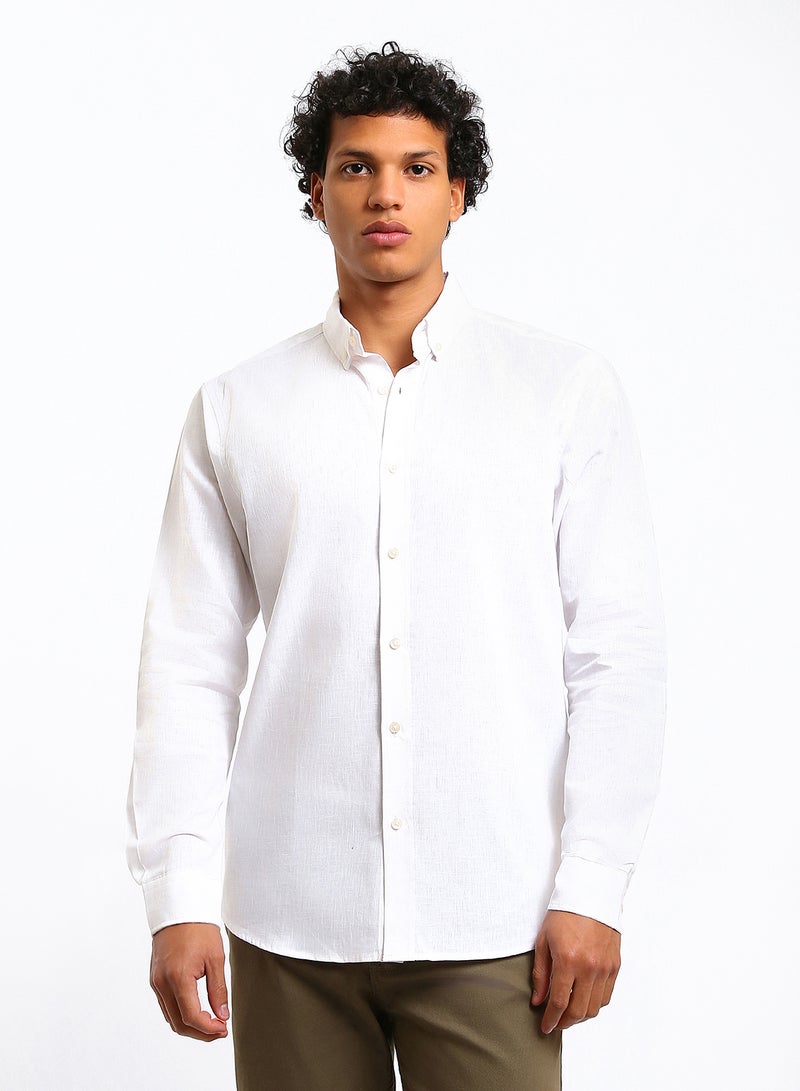 LC WAIKIKI Regular Fit Long Sleeve Linen Blend Men's Shirt - Image 1