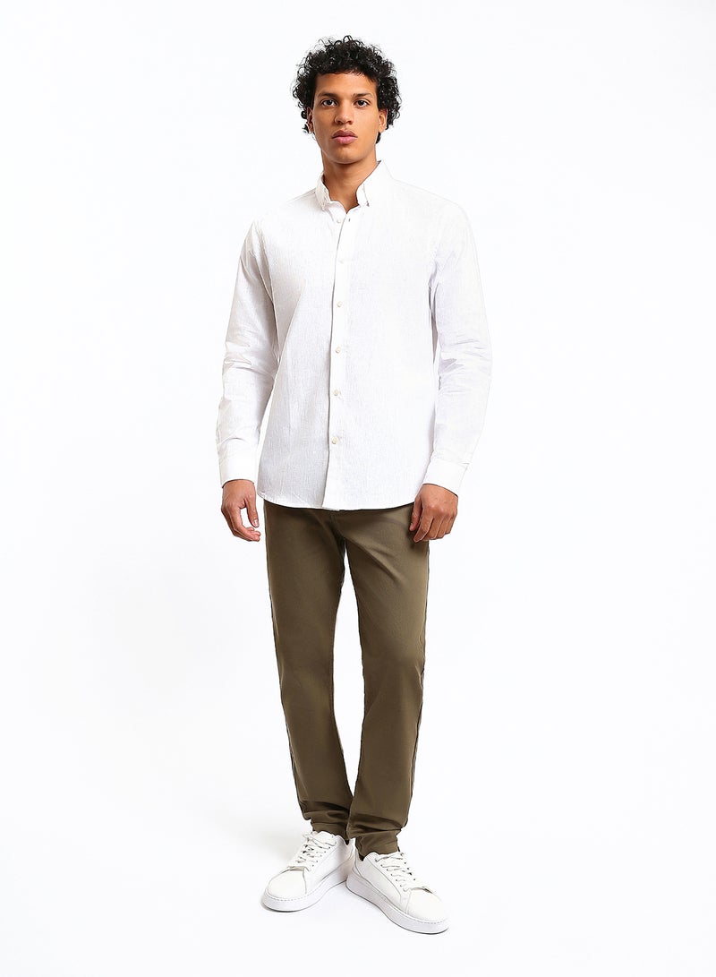 LC WAIKIKI Regular Fit Long Sleeve Linen Blend Men's Shirt - Image 2