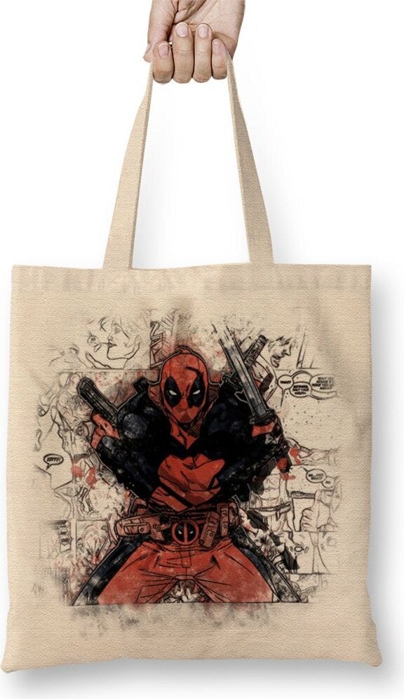 Baskı Dükkanı Print Shop Deadpool Marvel Franciss Tote Bag Long Handle 