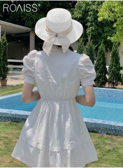 Holiday Straw Beach Hat for Women Wide Brim Bow Ribbon Boater Hat Flat Top Classic Sun Hat for Summer White - pzsku/Z310BB4DB57BDB89590F2Z/45/_/1731919963/2c901a75-fe50-45b0-833f-6da96290939a