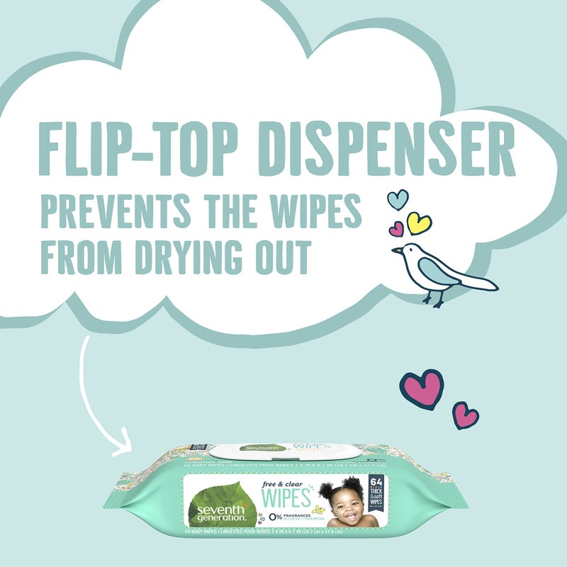 Seventh Generation Baby Wipes Sensitive Protection with Snap Seal Diaper Wipes 768 Count - Image 3