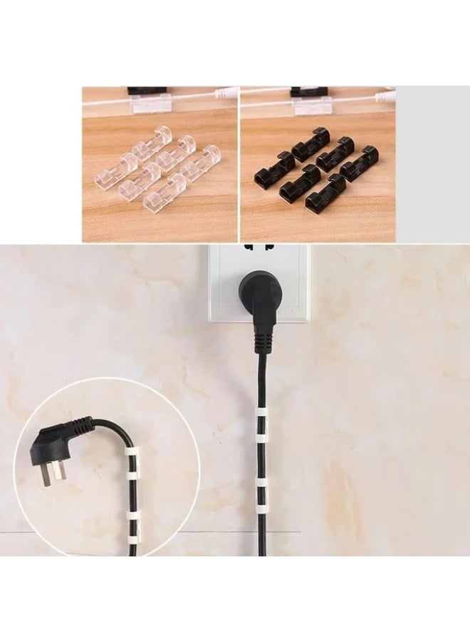 erorex 20Pcs Wire Cable Clips Organizer Cord Management Self Adhesive Cable Clamps Cord Holder for Phone Line USB Cable Network Cable Ethernet Wire Management Desk Wall Home Office - Image 4