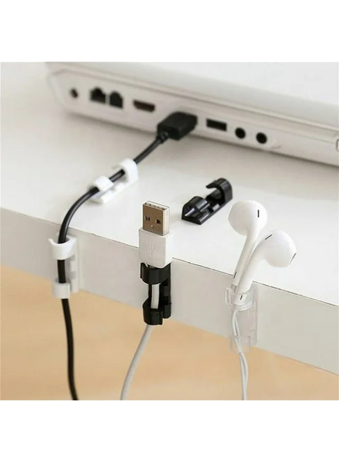 erorex 20Pcs Wire Cable Clips Organizer Cord Management Self Adhesive Cable Clamps Cord Holder for Phone Line USB Cable Network Cable Ethernet Wire Management Desk Wall Home Office - Image 3