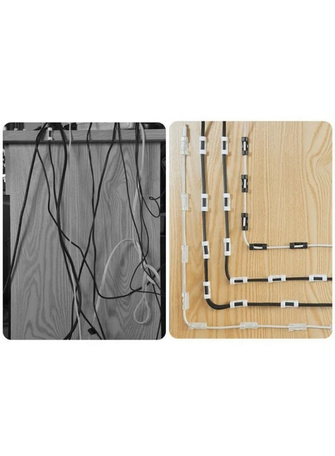 erorex 20Pcs Wire Cable Clips Organizer Cord Management Self Adhesive Cable Clamps Cord Holder for Phone Line USB Cable Network Cable Ethernet Wire Management Desk Wall Home Office - Image 2