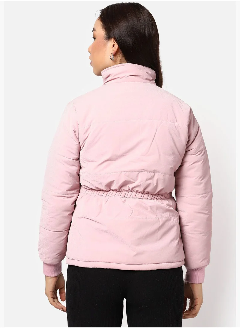 Campus Sutra High Neck Quilted Jacket
