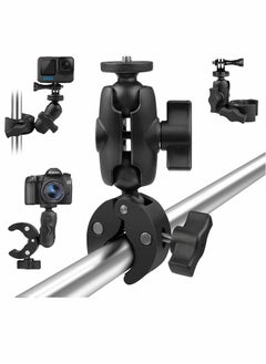 KASTWAVE Camera Clamp for GoPro 10, Clamp Mount Double Ball Head Adapter 360 Degree Rotation Action Camera Clamp Holder Compatible with GoPro AKASO DJI Action or DSLR Digital Camera Monitor  - Image 1