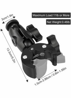 KASTWAVE Camera Clamp for GoPro 10, Clamp Mount Double Ball Head Adapter 360 Degree Rotation Action Camera Clamp Holder Compatible with GoPro AKASO DJI Action or DSLR Digital Camera Monitor  - Image 4