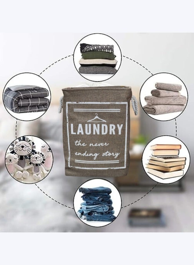 Group Tiger Foldable Laundry Storage Basket Brown (Length:48cm, Width:37cm)  - Image 3
