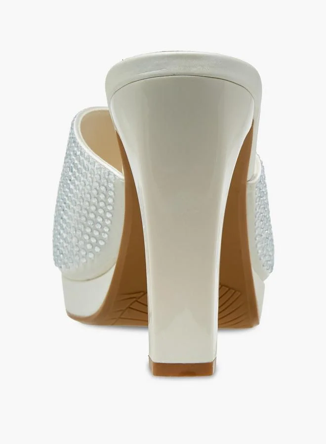 Flora Bella By Shoexpress IVORY Flora Bella Women Block Heel Slide Sandals for Women | Best Price UAE