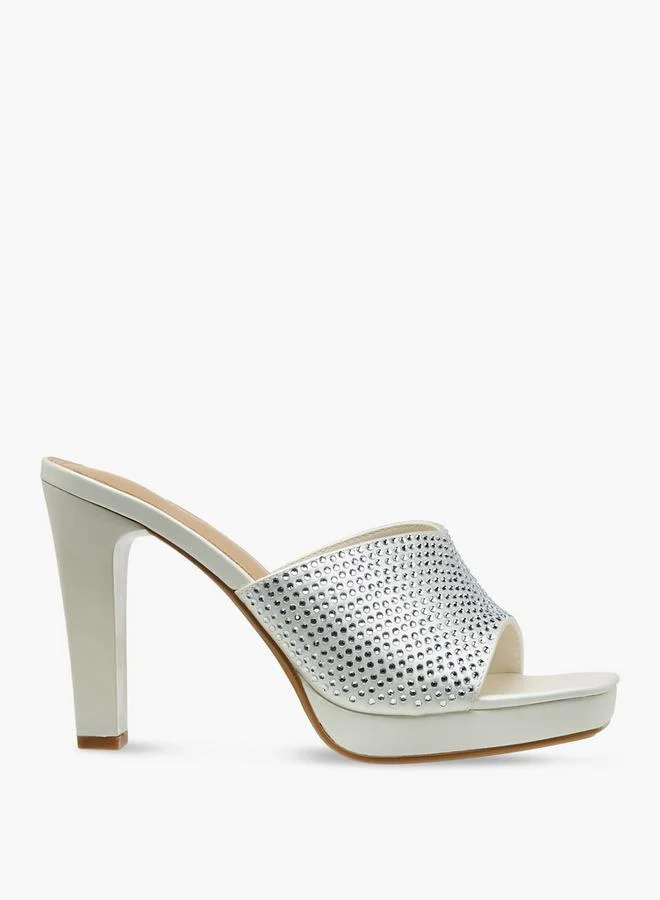 Flora Bella By Shoexpress IVORY Flora Bella Women Block Heel Slide Sandals for Women | Best Price UAE