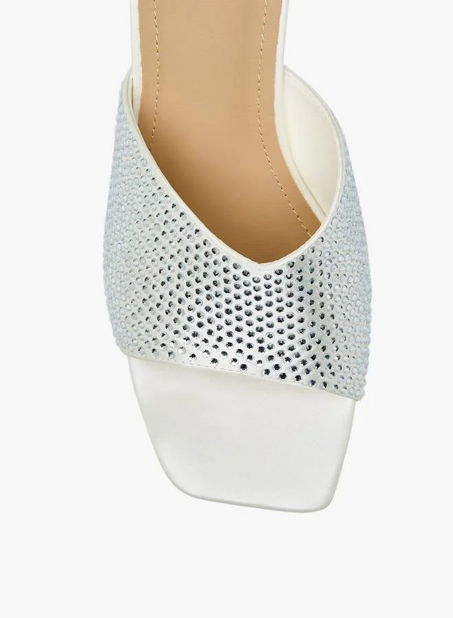 Flora Bella By Shoexpress IVORY Flora Bella Women Block Heel Slide Sandals for Women | Best Price UAE