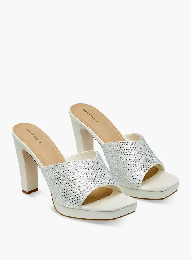 Flora Bella Women Block Heel Slide Sandals