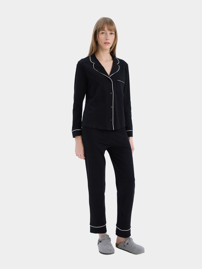 DeFacto DeFacto Contrast Piping Detail Regular Fit Shirt and Pyjama Set - Image 1