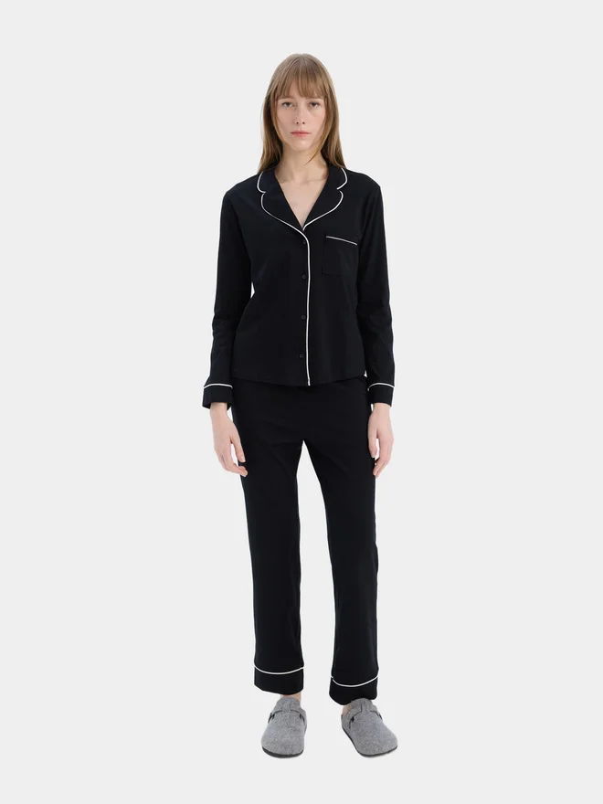 DeFacto DeFacto Contrast Piping Detail Regular Fit Shirt and Pyjama Set