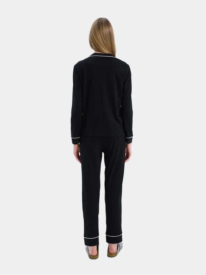 DeFacto DeFacto Contrast Piping Detail Regular Fit Shirt and Pyjama Set