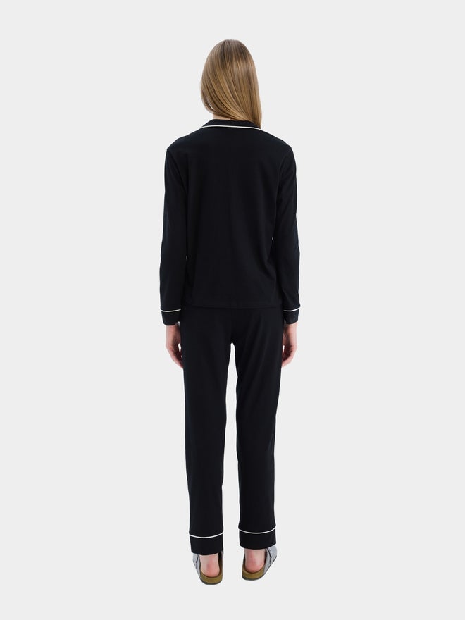 DeFacto DeFacto Contrast Piping Detail Regular Fit Shirt and Pyjama Set - Image 4