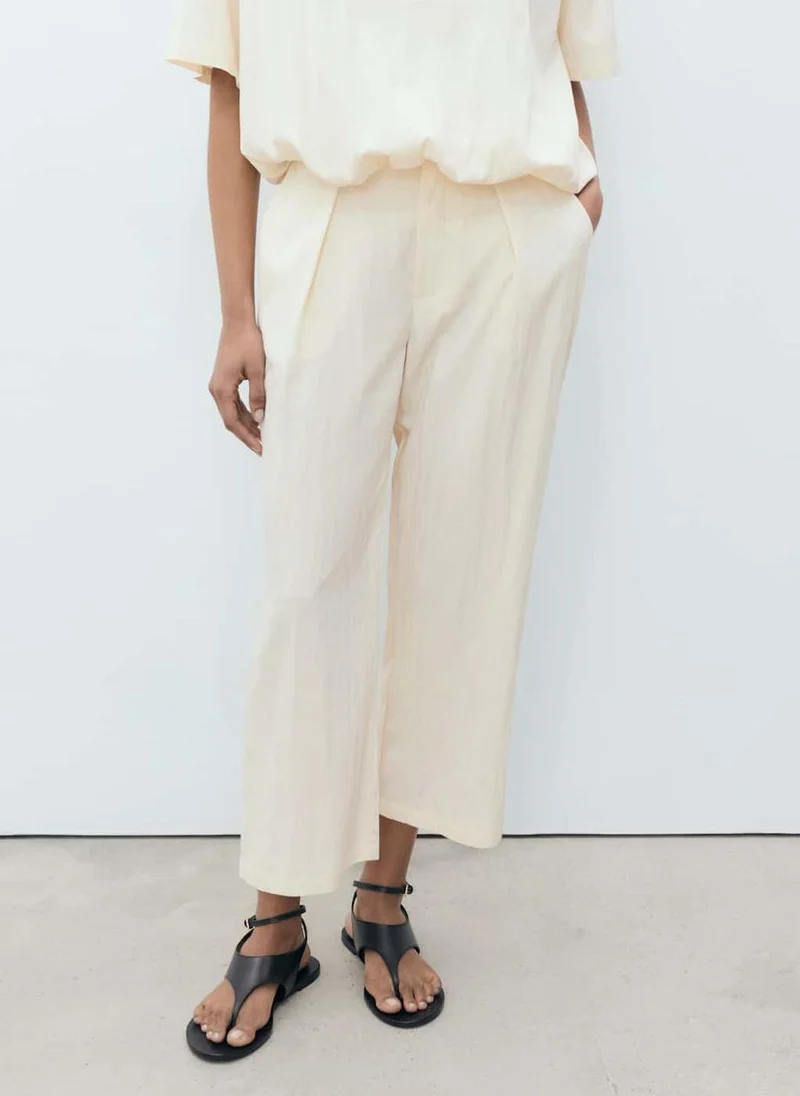 مانجو Flowy Cropped Trousers