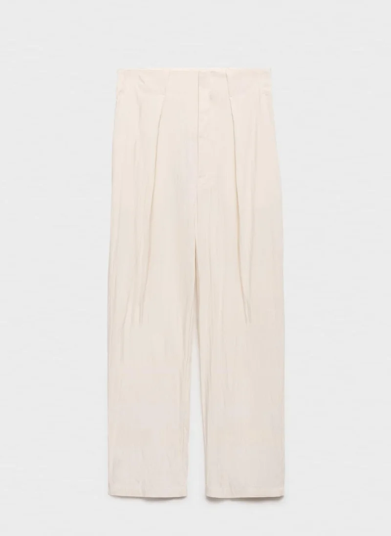MANGO Flowy Cropped Trousers