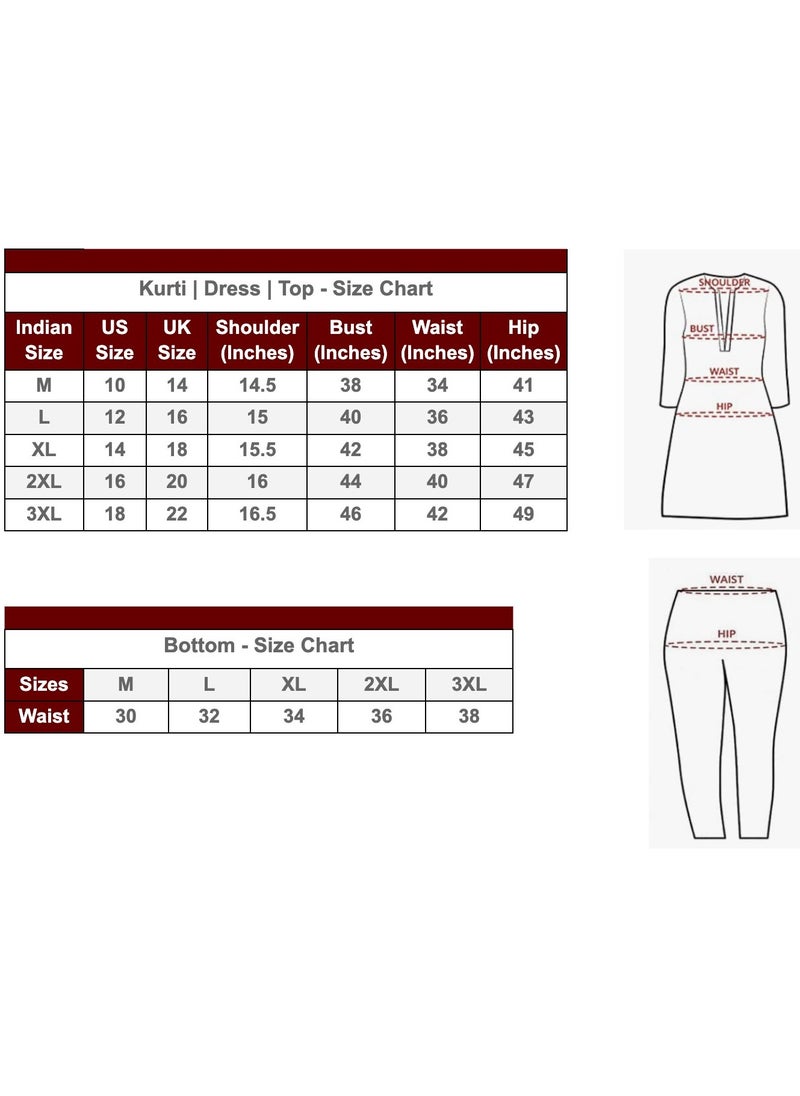 IndHeritage - IndHeritage -  Eid kurti set collection - Premium cotton 2pc kurti set - Bondi blue colour women's 2pc kurti / kurta set with floral design  - Indian Kurti Set IDH00094 - Image 1